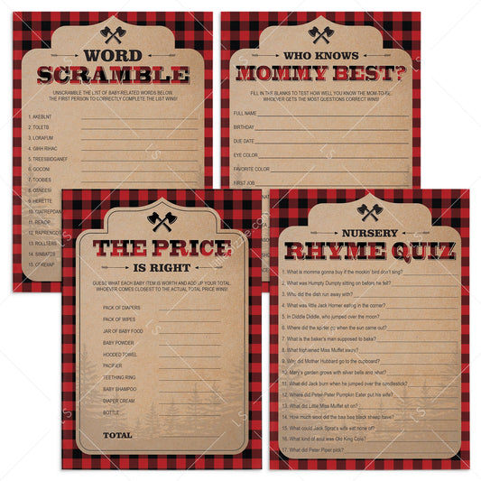 Forest Baby Shower Games Bundle Instant Download by LittleSizzle