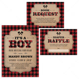 Lumberjack Baby Shower Invitation Set Template Download
