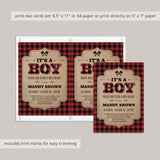 Buffalo Plaid baby shower iinvitation printables
