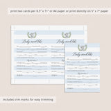 Baby game mad libs printable with watercolor elephant by LittleSizzle