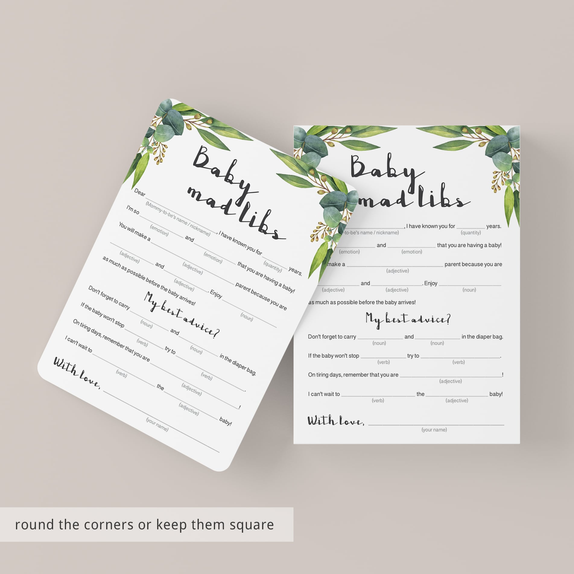 Funny baby shower advice cards by LittleSizzle