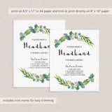 Headband station table sign printable greenery themed shower by LittleSizzle