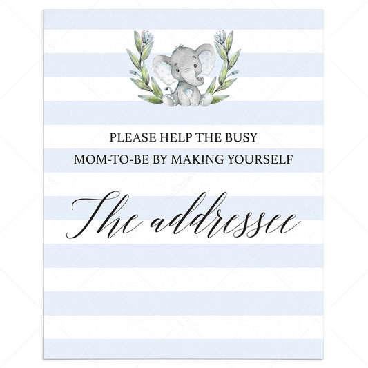 Address request sign for boy baby shower printable by LittleSizzle