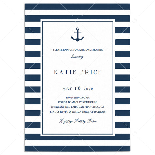 marine bridalshower invitation printables by LittleSizzle