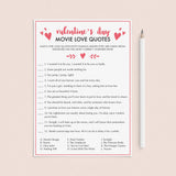 Valentine's Day Romantic Movie Quotes Game Instant Download by LittleSizzle