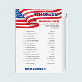 4th of July Games Package Instant Download