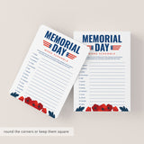 Printable Memorial Day Word Scramble with Answer Key