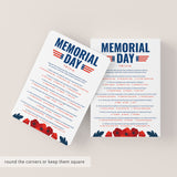 Printable Memorial Day Quiz with Answer Key