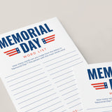 Printable Memorial Day Worksheet
