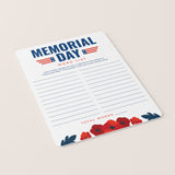 Printable Memorial Day Worksheet