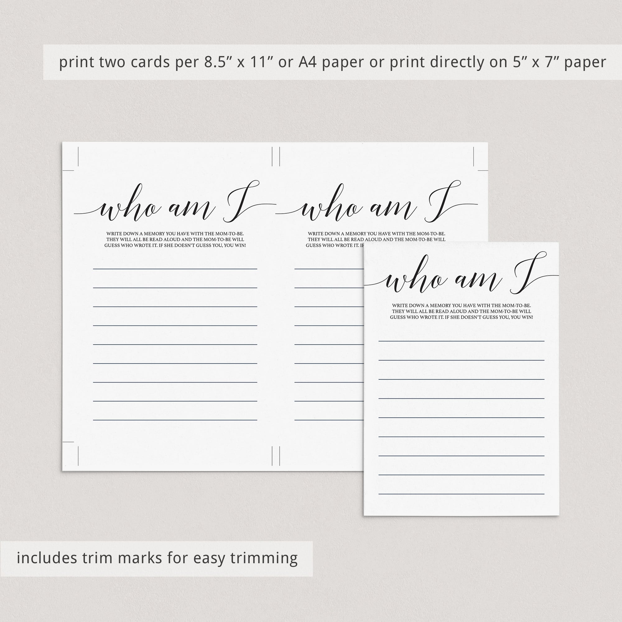 DIY baby shower game cards by LittleSizzle