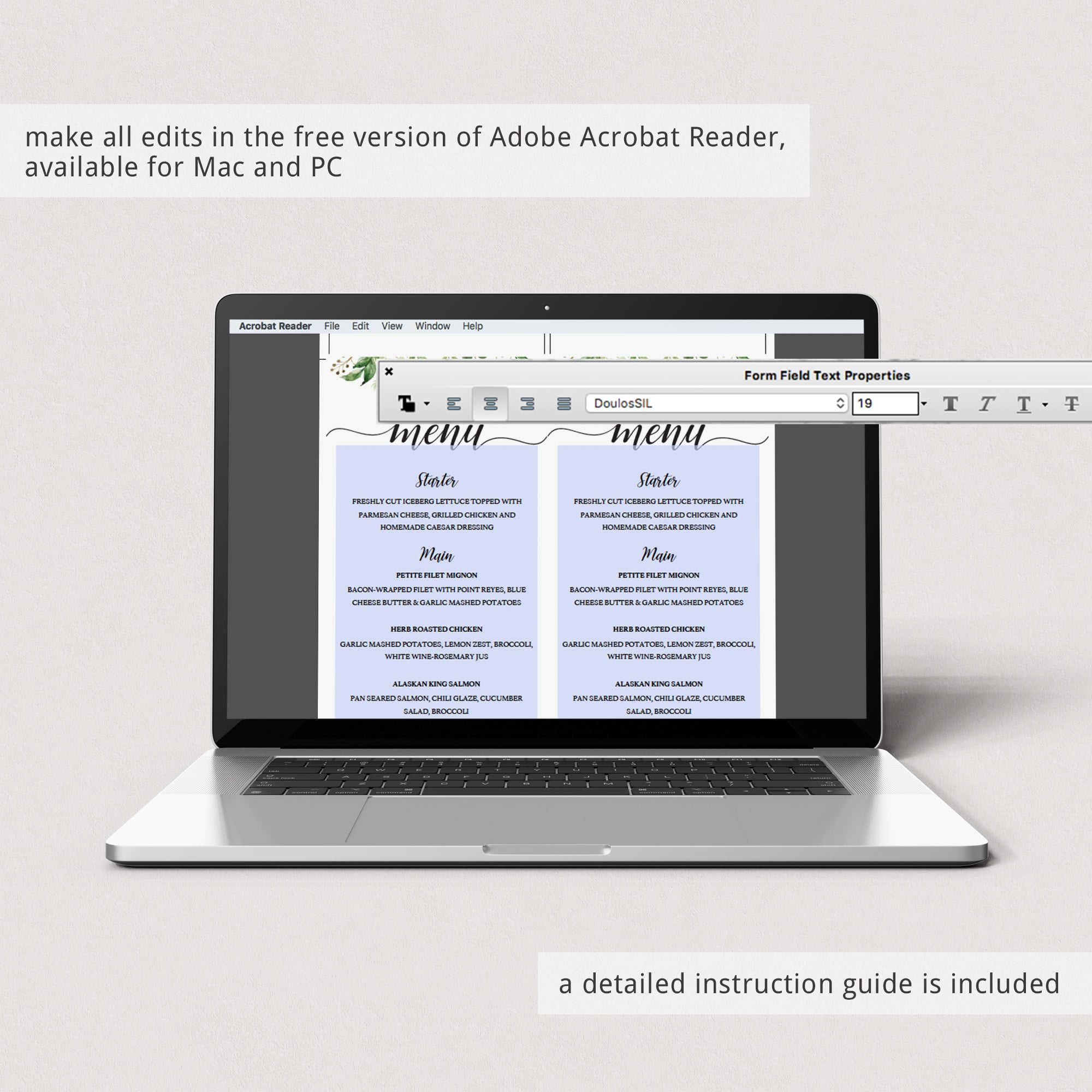 Make you own menu card green theme by LittleSizzle