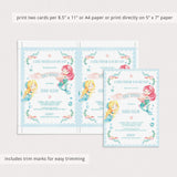 Mermaid Baby Shower Invitation Template Watercolor