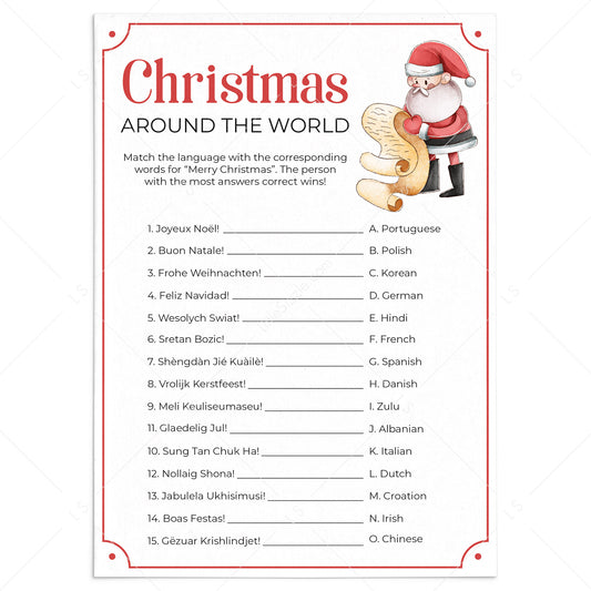 Christmas Family Game with Answer Key by LittleSizzle