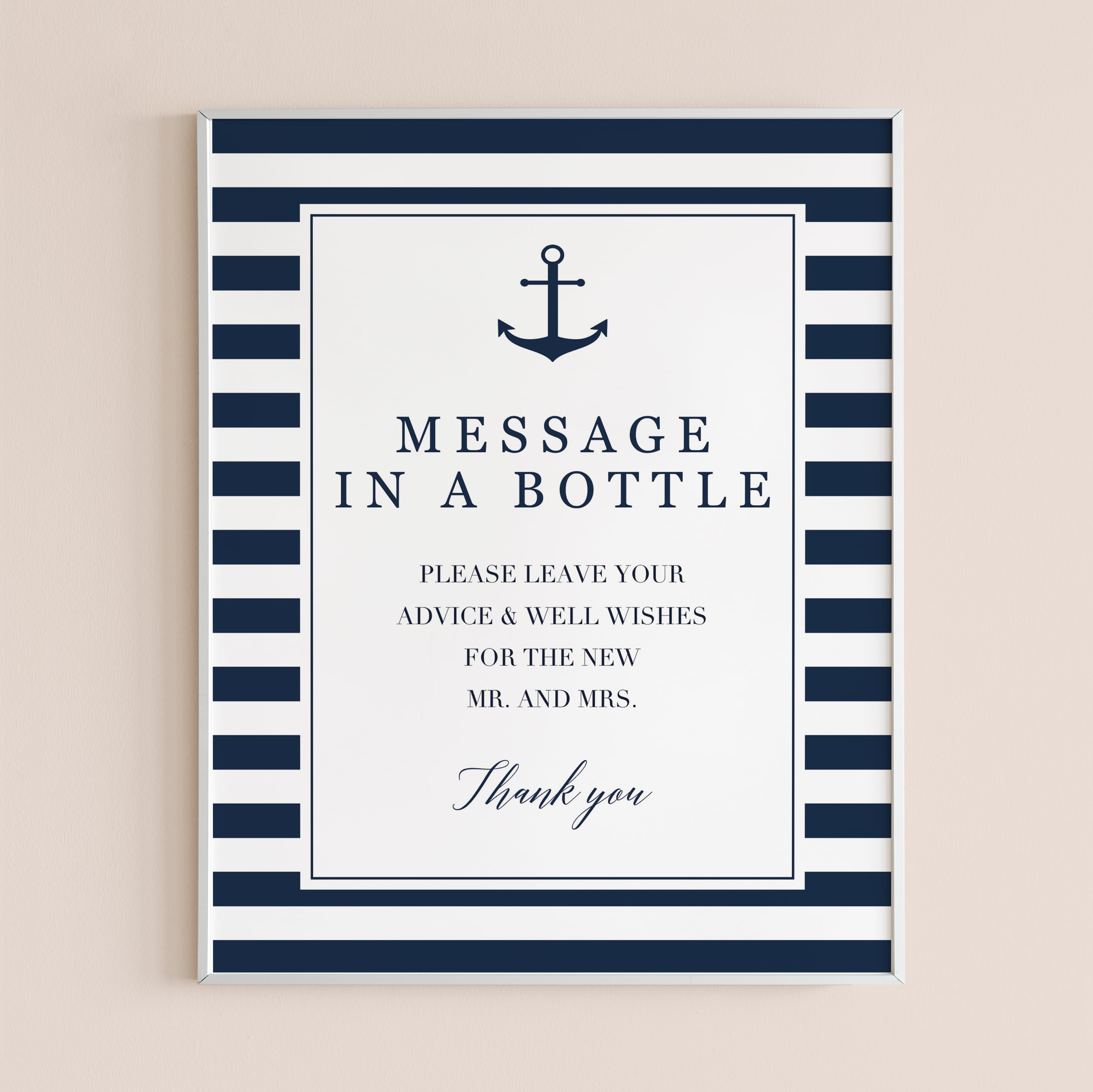 Bridal Shower Guest Book Sign Template Message In A Bottle by LittleSizzle