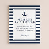 Nautical Wedding Guest Book Sign Message In A Bottle Editable Template by LittleSizzle