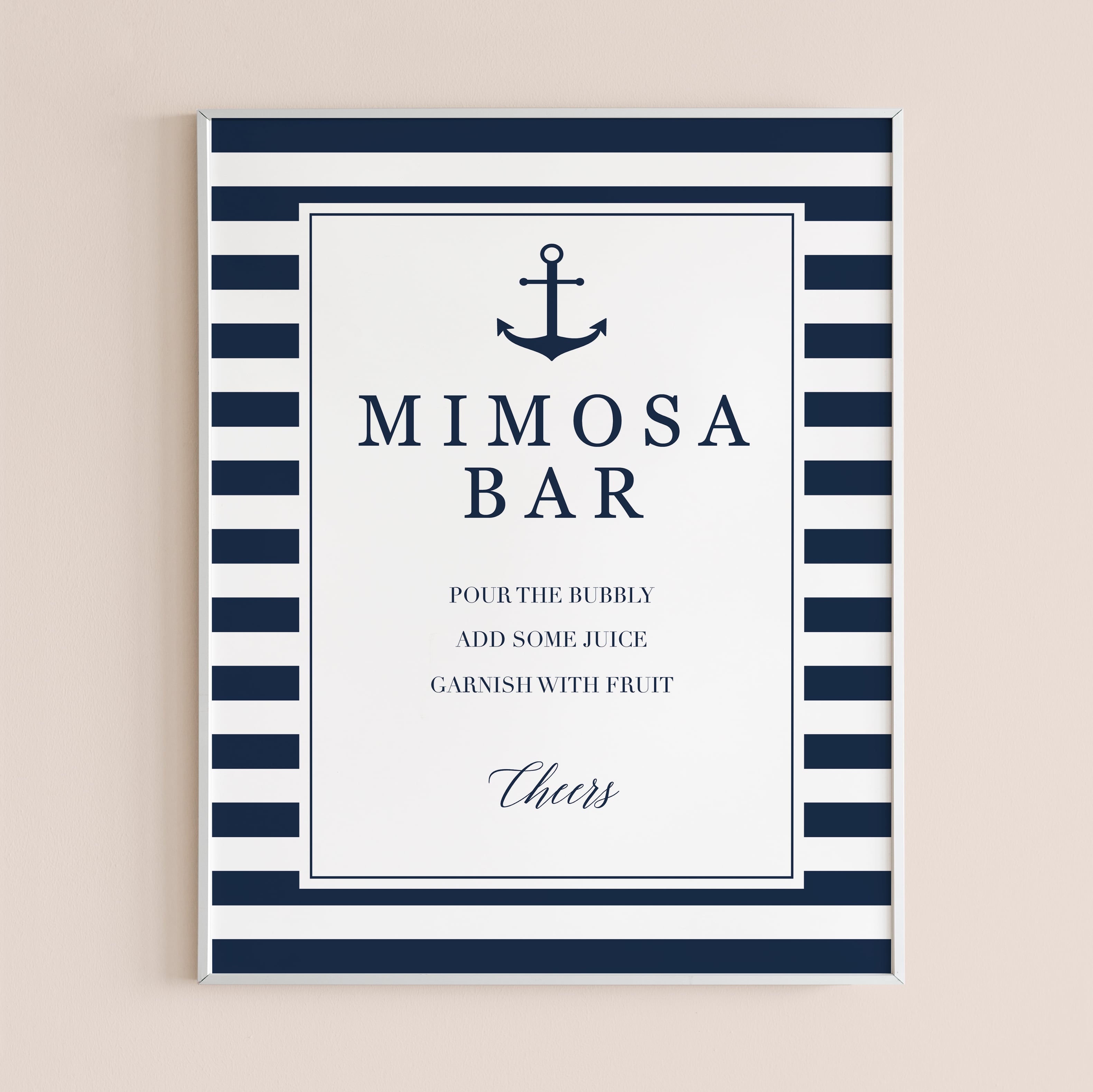 Mimosa bar sign printable for nautical themed party by LittleSizzle