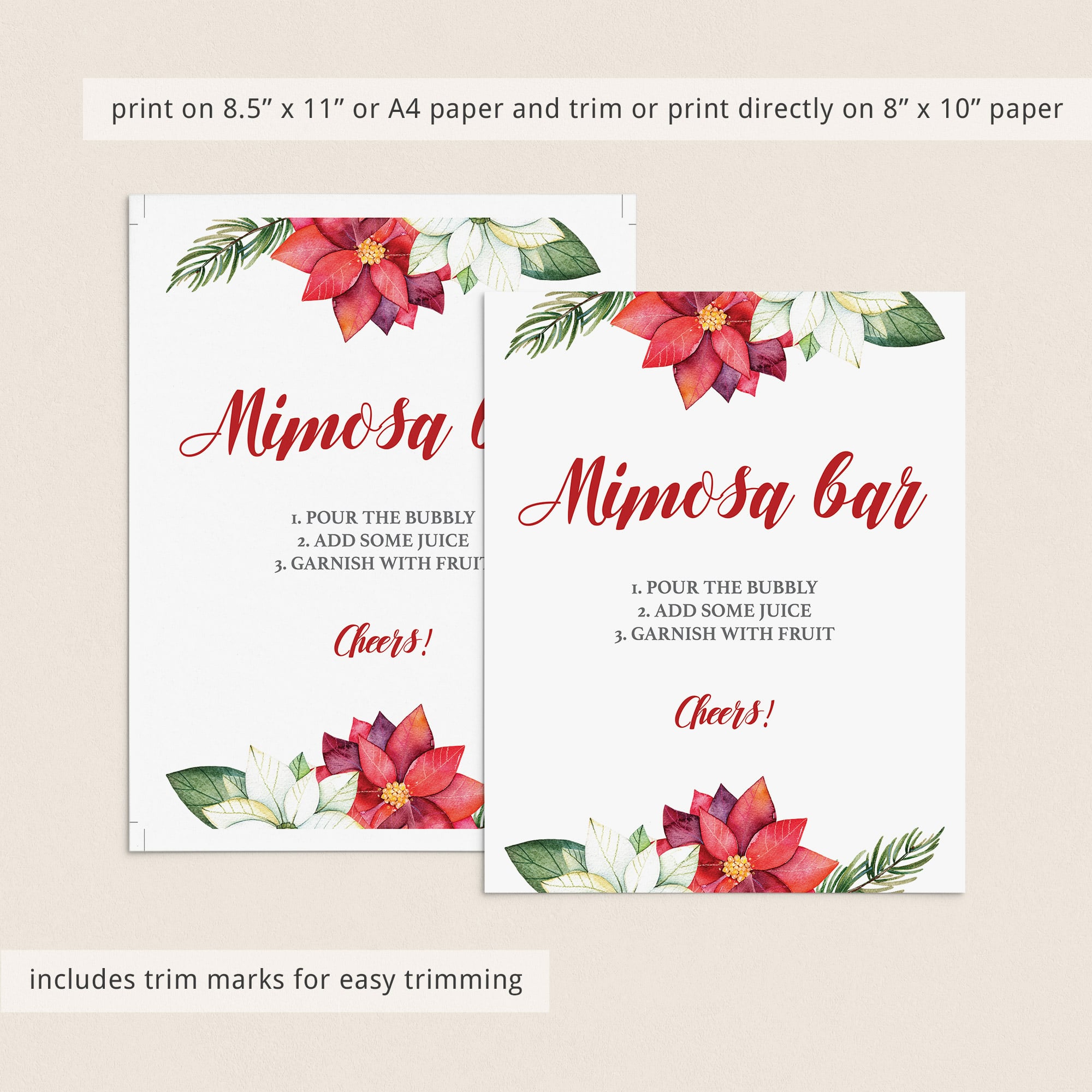 Holiday Bubbly Bar Sign Printable by LittleSizzle