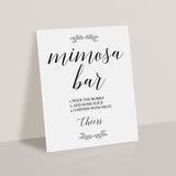 Black and White Mimosa Bar Sign Printable