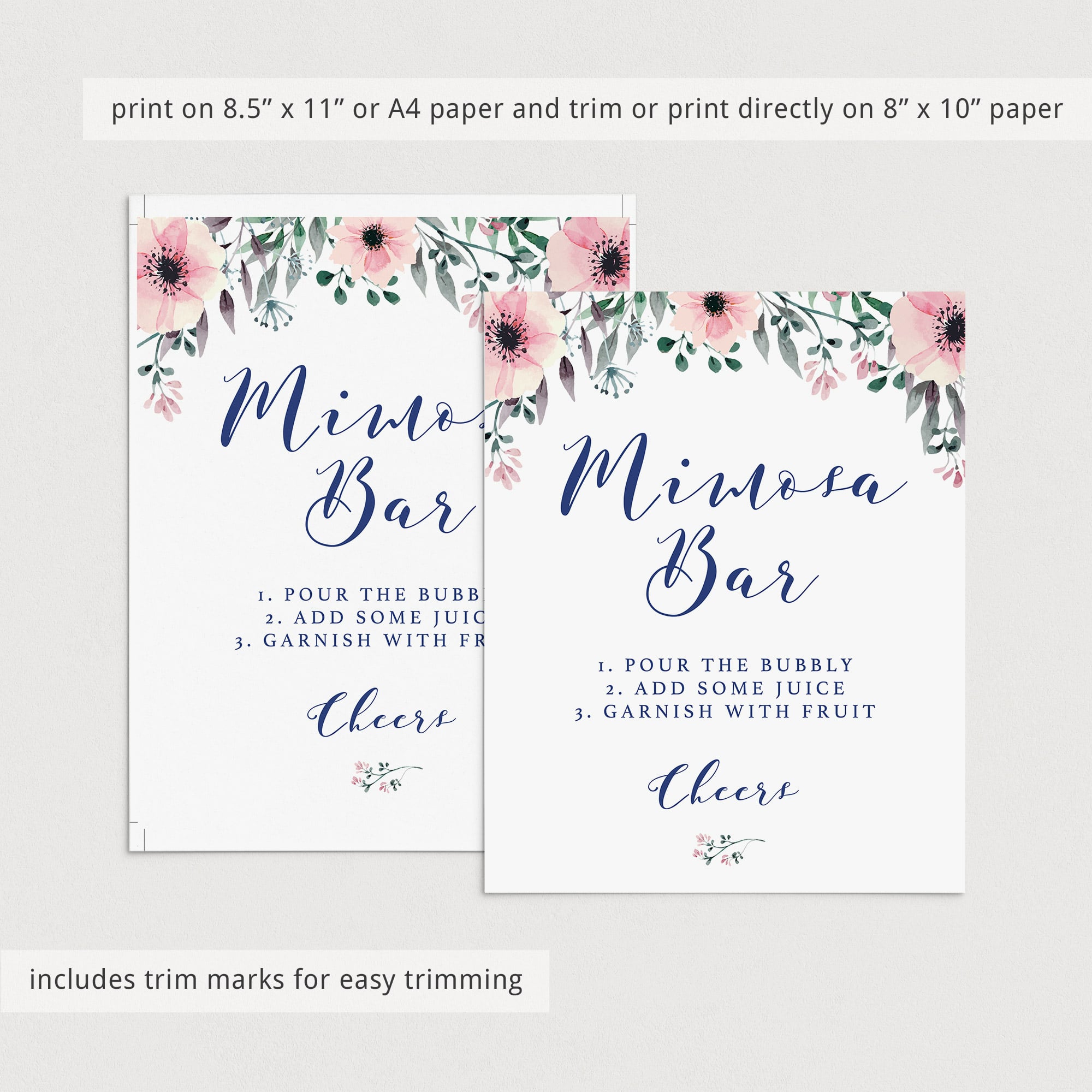 Floral bridal shower bubbly bar sign by LittleSizzle