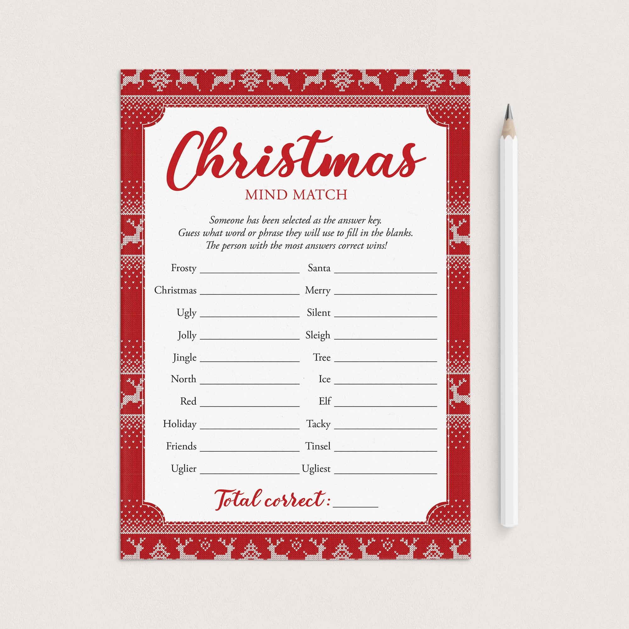 Fun Holiday Office Party Game Printable Mind Match by LittleSizzle