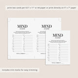 Group Icebreaker Game Mind Match Printable