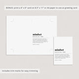 Mindset Definition Print Digital Download