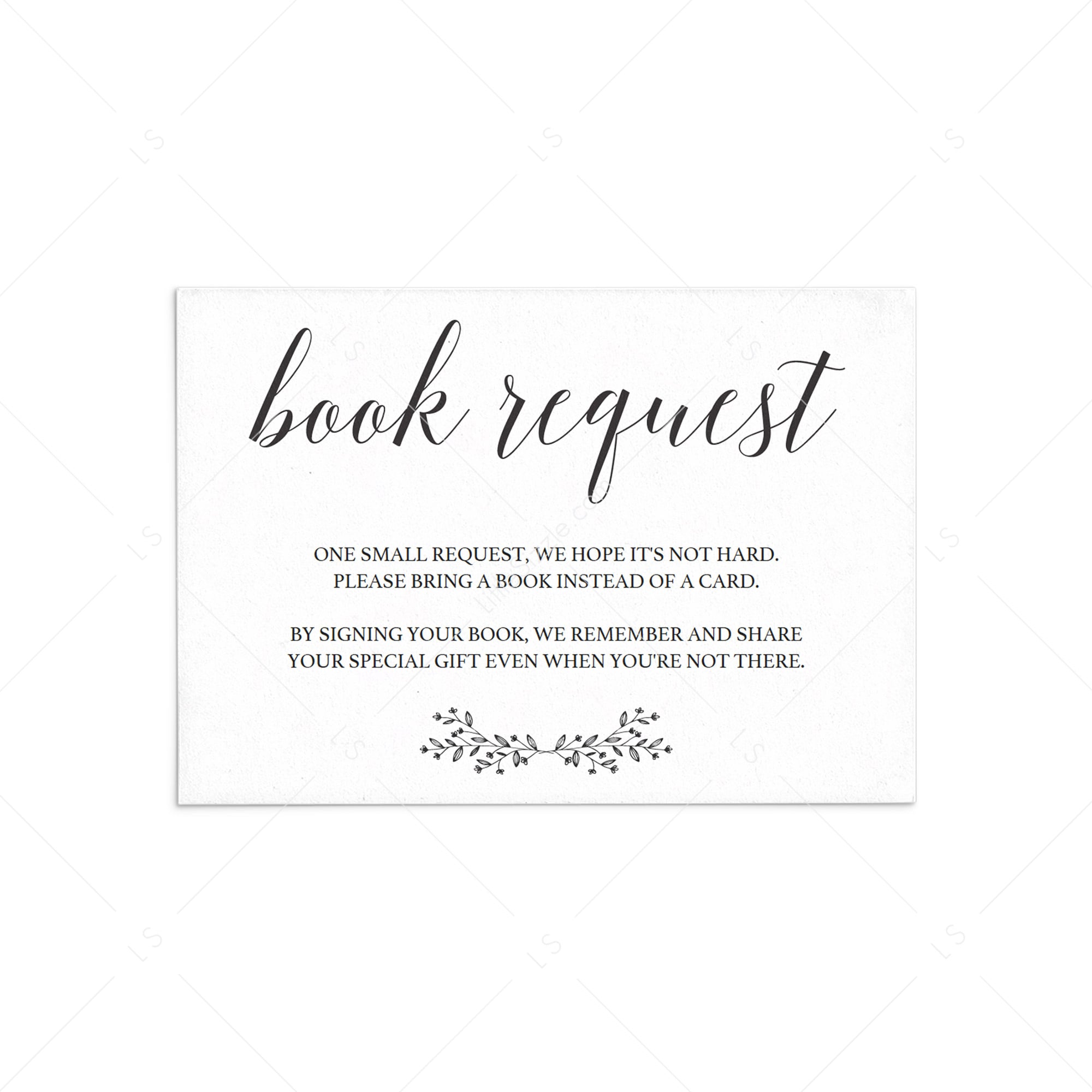 Minimal Book Request Card Printable by LittleSizzle