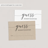 Simple Baby Shower Guessing Games Signs and Cards