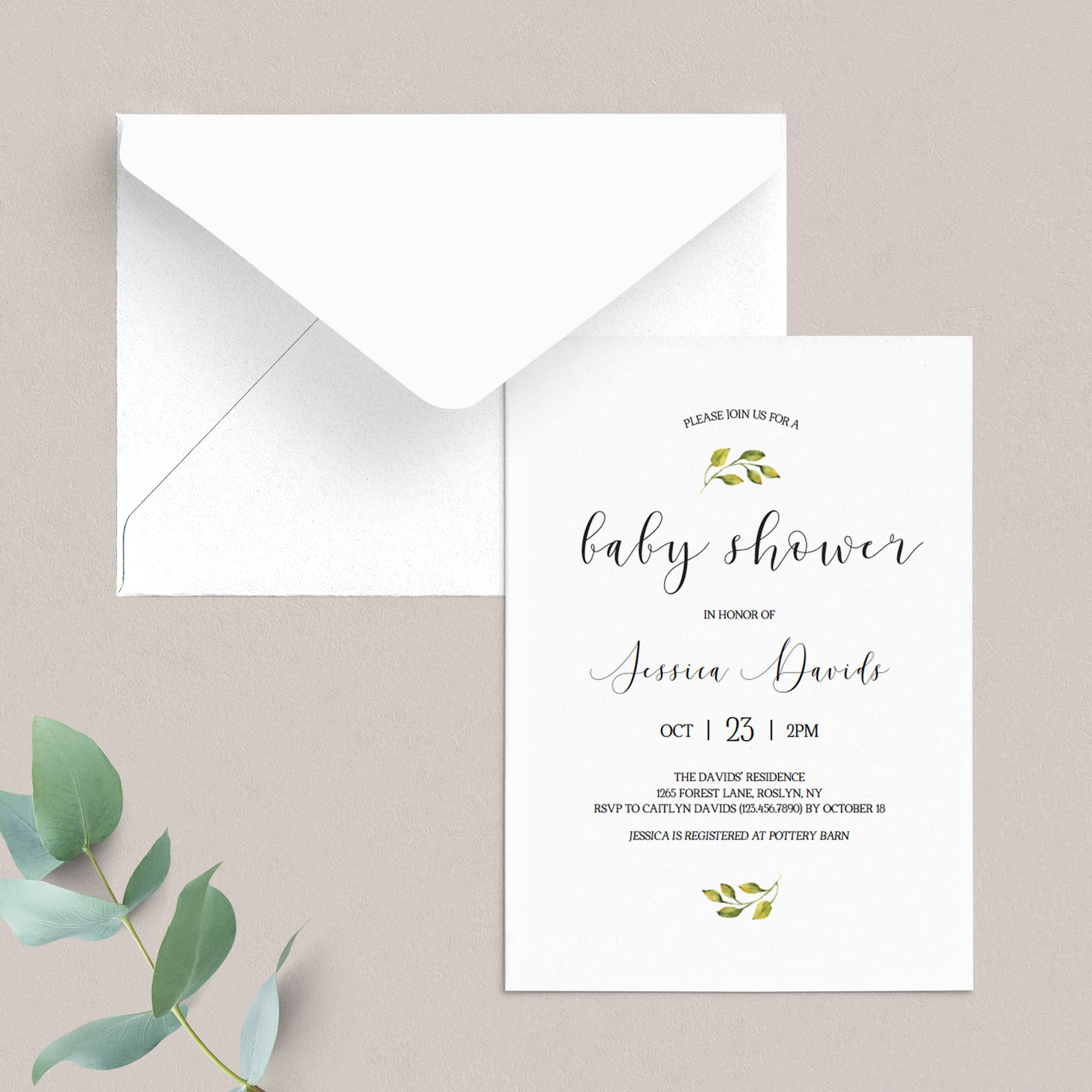 Minimalist Baby Shower Invitation Template by LittleSizzle