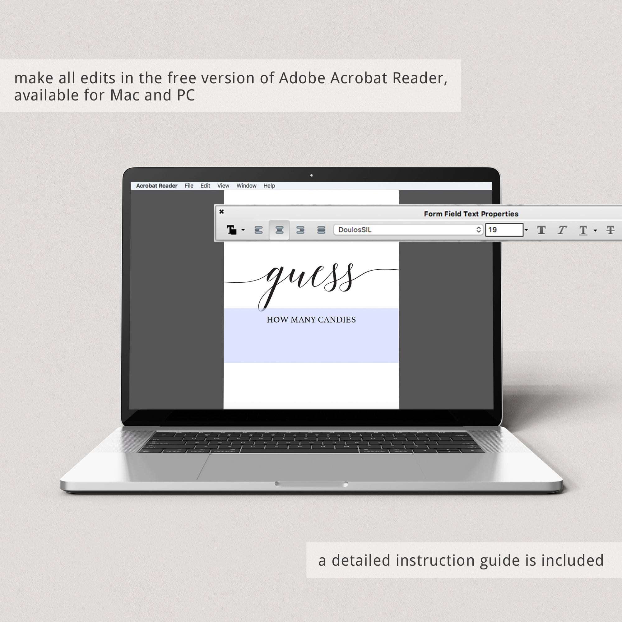 Calligraphy guess how many game template by LittleSizzle