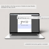 Simple Baby Shower Guessing Games Signs and Cards