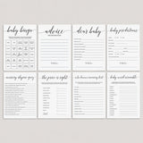 Printable Baby Shower Games Pack with Calligraphy Font by LittleSizzle