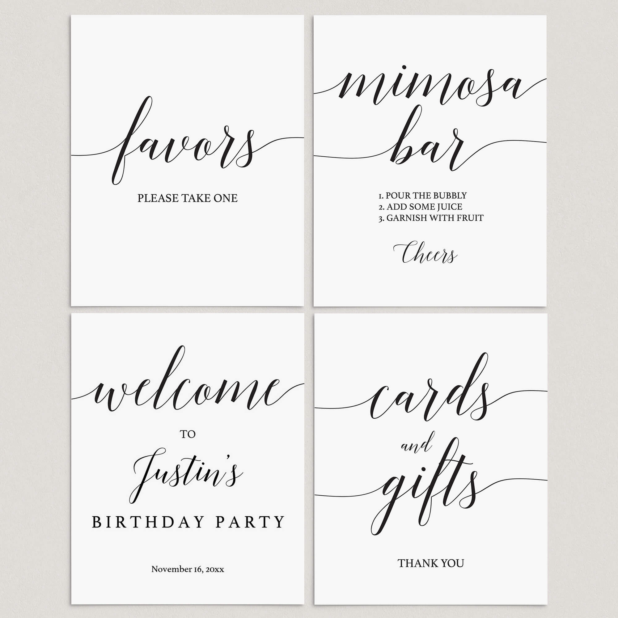 Minimal Birthday Decorations Bundle Printable by LittleSizzle