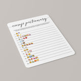 (Virtual) Bridal Shower Emoji Game Black and White