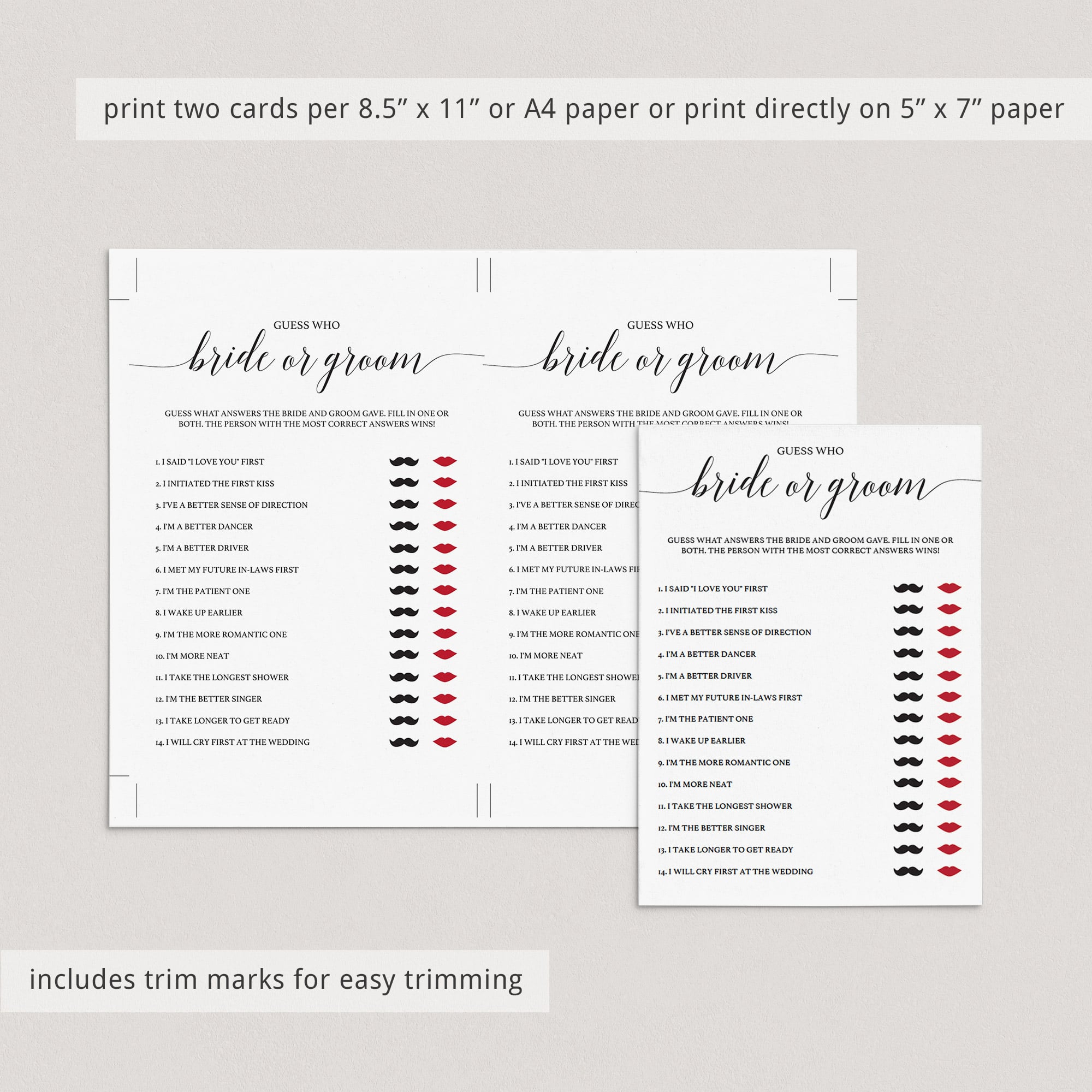 Elegant bridal shower games bride or groom by LittleSizzle