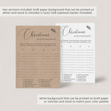 Printable Kraft Christmas Game Scattergories