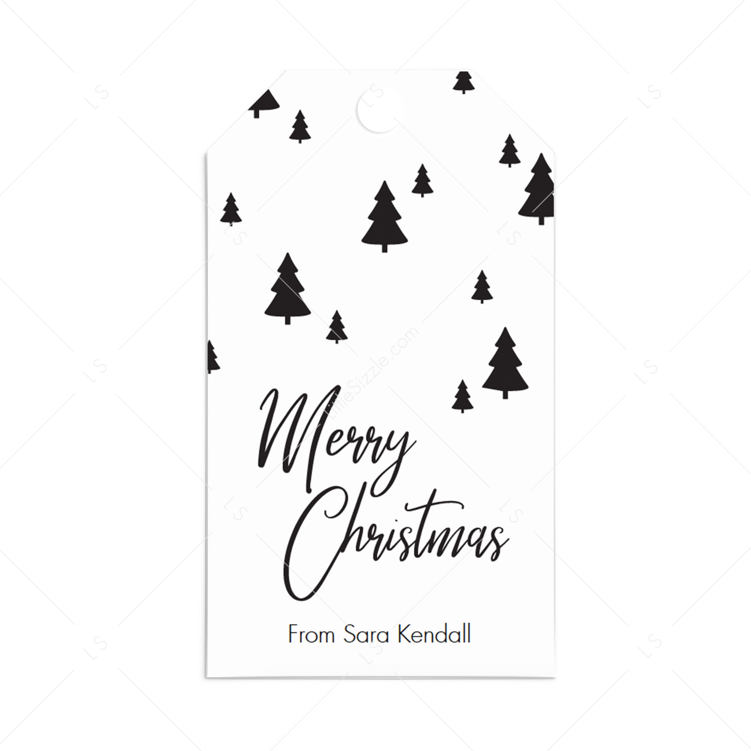 Minimal christmas gift tags printable WM minimalist black and white holiday gift tags | editable pdf-template