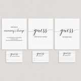 Simple Baby Shower Guessing Games Signs and Cards by LittleSizzle