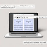 DIY Menu Template Black & White