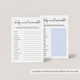 Simple Baby Shower Scrambled Word Game