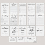 Minimalist Baby Shower Complete Bundle 19 Printables by LittleSizzle