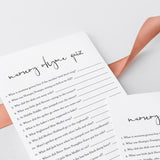 Modern Baby Shower Game Nursery Rhyme Quiz Printable