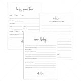Modern Baby Shower Advice, Wishes and Predictions Cards by LittleSizzle