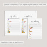 Minimalist Emojis Game for Wedding Shower Printable