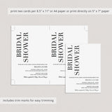 DIY bridal shower invites minimal theme by LittleSizzle