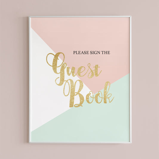 Pastel guest book table sign instant download by LittleSizzle