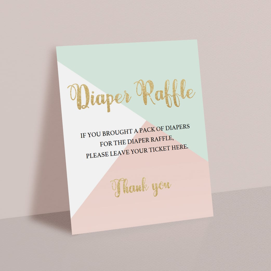 Baby shower diaper raffle printable by LittleSizzle
