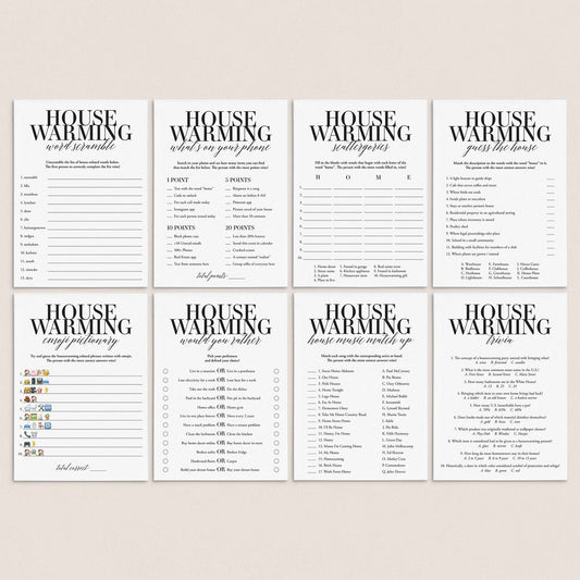 Modern Housewarming Games & Activities Printable by LittleSizzle