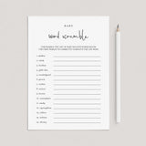 Word Scramble BabyShower Game Printable by LittleSizzle